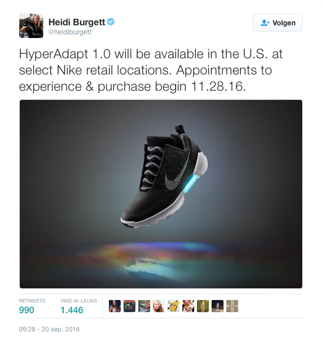 Nike zelfstrikkende schoen
