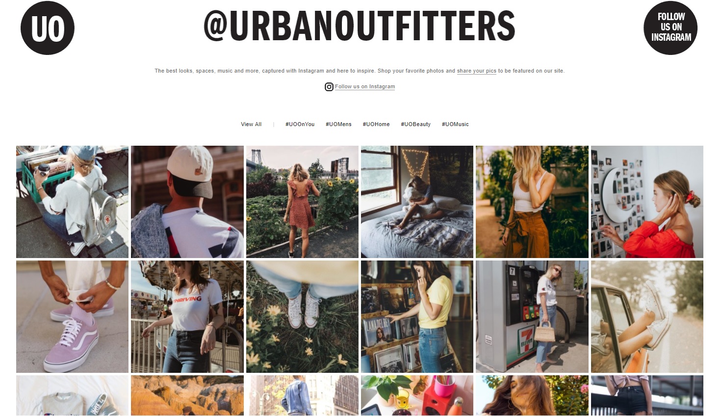 Social media Urban Outfitters